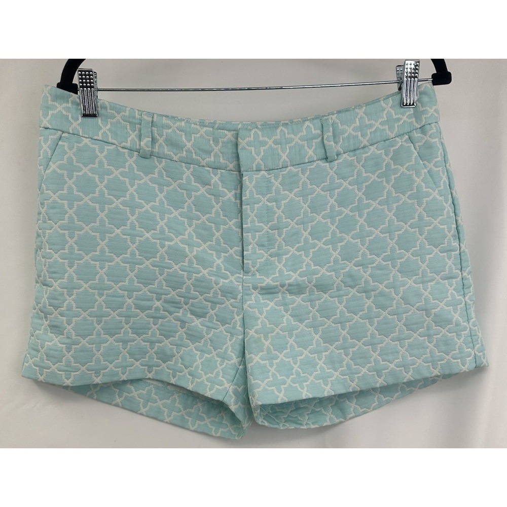 Banana Republic Women's Light Sea Blue White Shorts Martin Fit Size 12‎ Pockets
